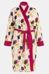 Flower Print Terry Cotton Blend Knit Wrap Bathrobe