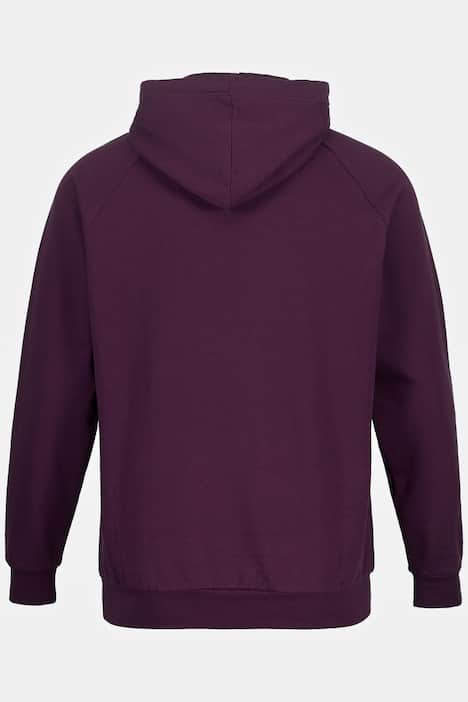 STHUGE-hoodie, tryck på ryggen, långa raglanärmar, upp till stl. 8 XL