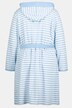 Peignoir, rayures, capuche, ceinture à nouer, tissu éponge