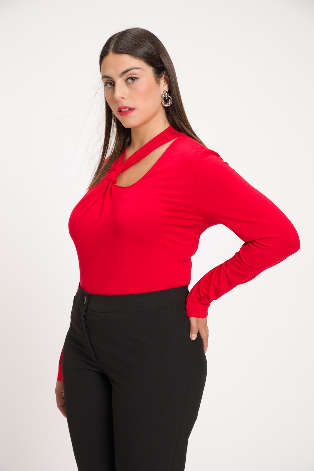 Grote Maten shirt, Dames, rood, Maat: 50/52, Viscose, Ulla Popken