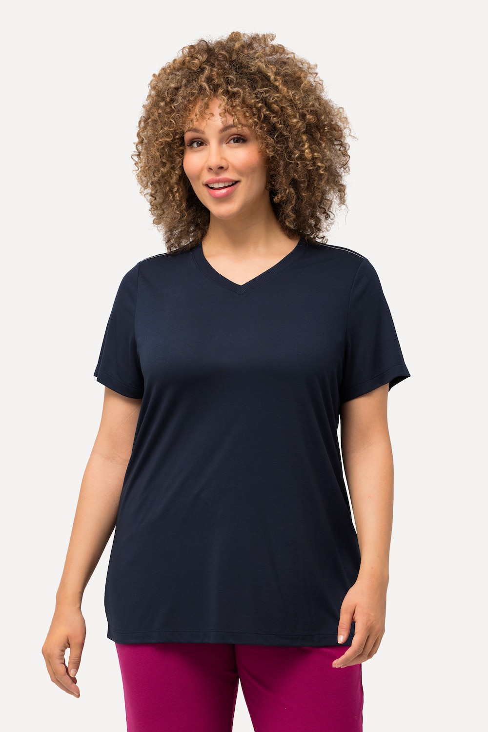 Große Größen Funktionsshirt, Damen, blau, Größe: 50/52, Polyester/Viskose, Ulla Popken