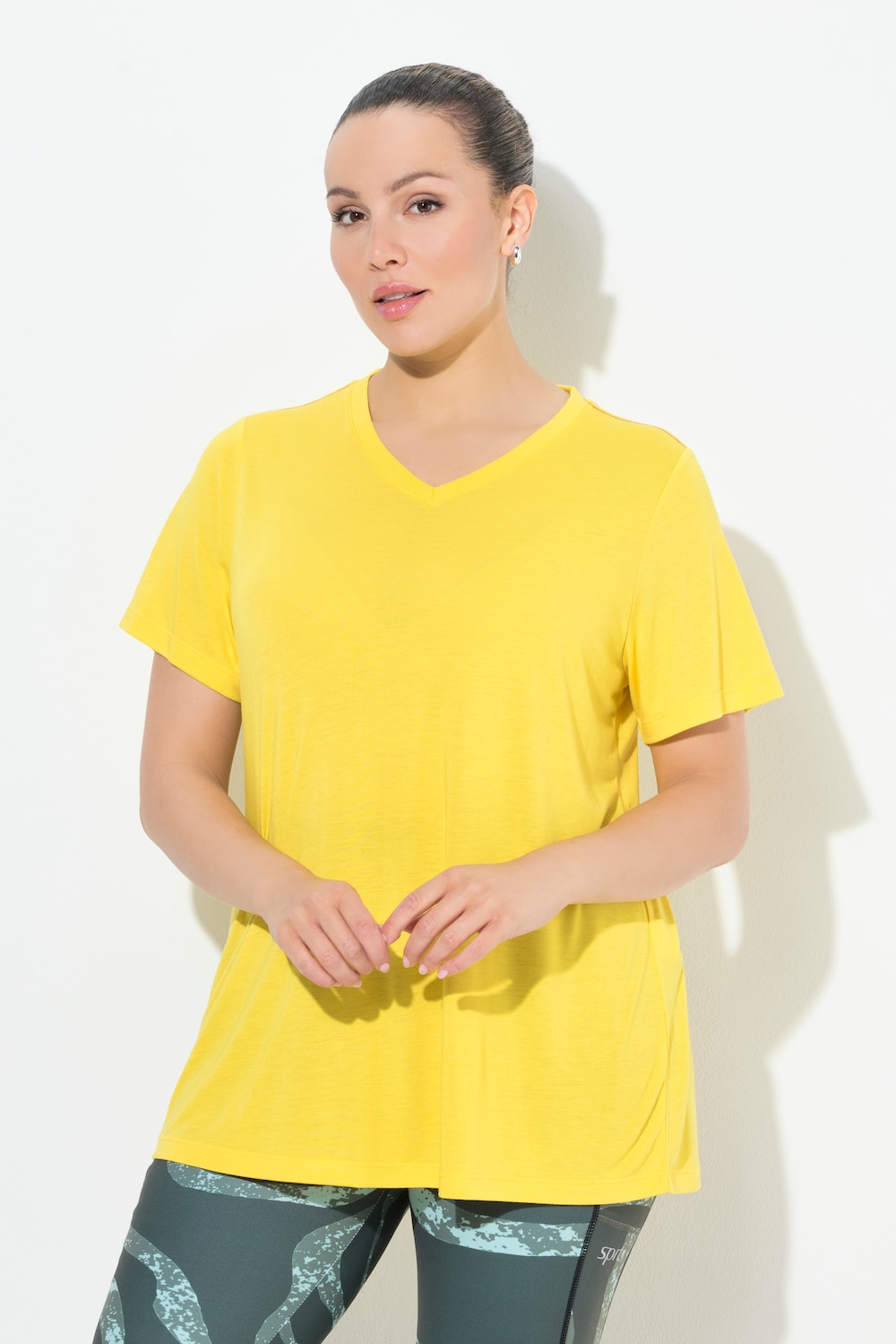 Große Größen Funktionsshirt, Damen, gelb, Größe: 54/56, Polyester/Viskose, Ulla Popken