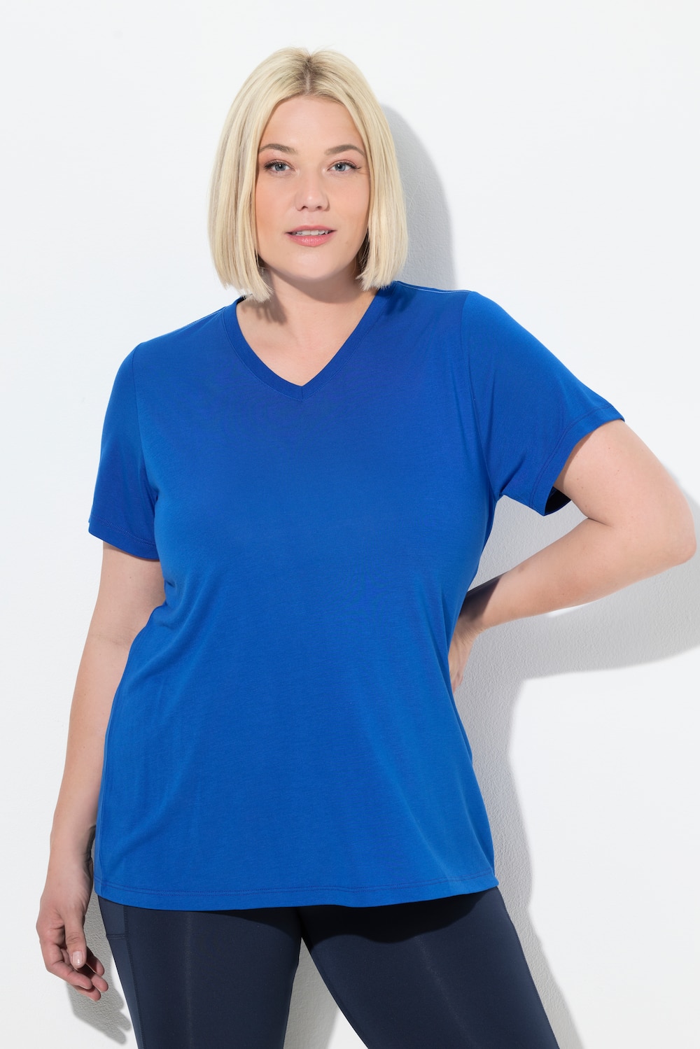 Große Größen Funktionsshirt, Damen, blau, Größe: 42/44, Polyester/Viskose, Ulla Popken