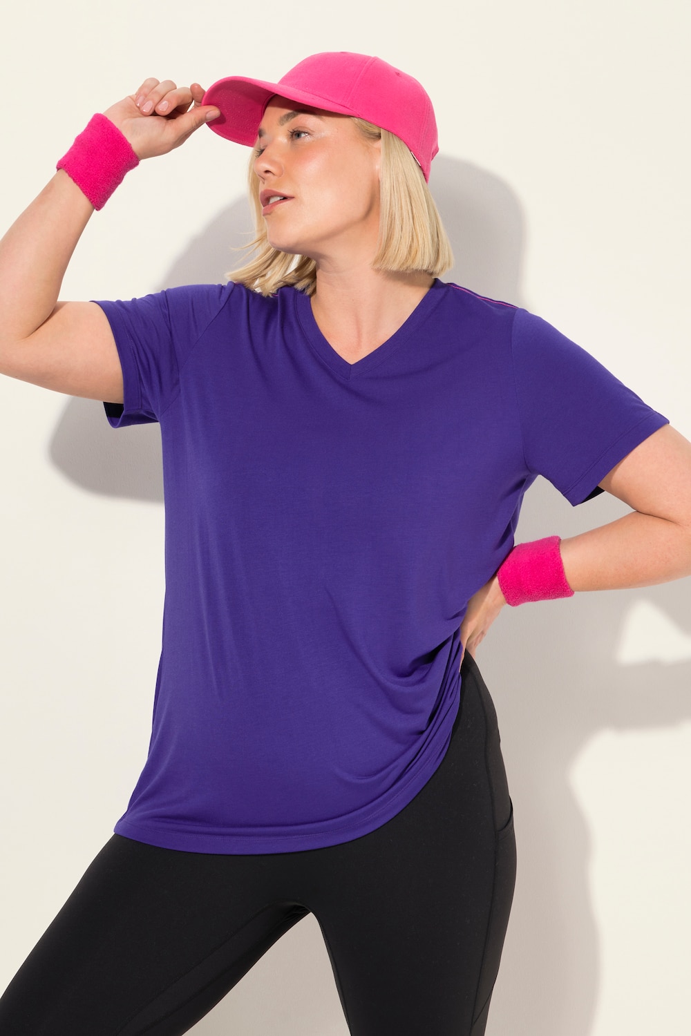 Große Größen Funktionsshirt, Damen, blau, Größe: 54/56, Polyester/Viskose, Ulla Popken