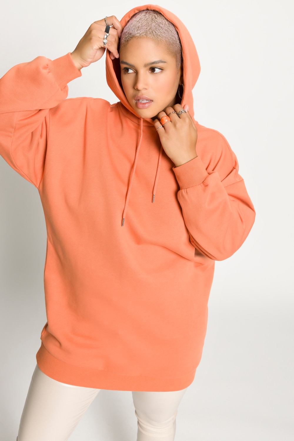 Grote Maten hoodie, Dames, oranje, Maat: 46/48, Katoen/Polyester, Studio Untold