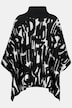Strickcape, Rollkragen, grafischer Jacquard, Poncho