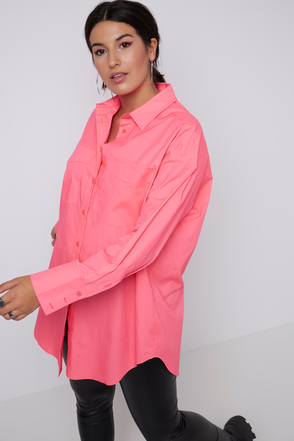 Grote Maten overhemdblouse, Dames, roze, Maat: 50/52, Katoen, Studio Untold