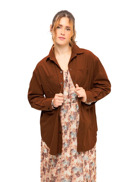 Manšestrová košile, oversize, límeček, dlouhé rukávy