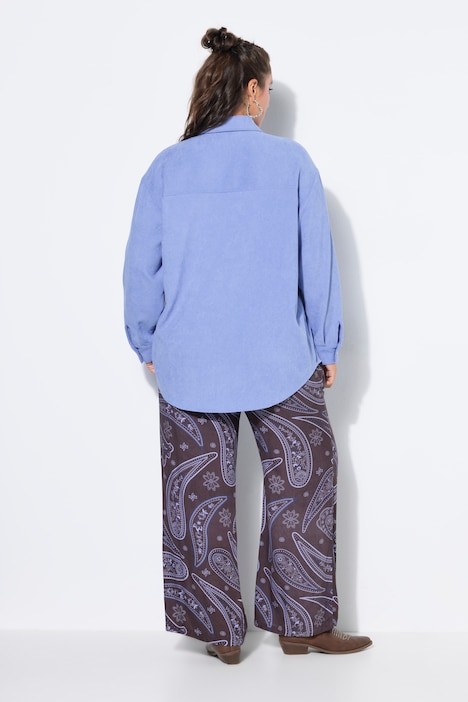 Corduroy overhemd, oversized, overhemdkraag, lange mouw