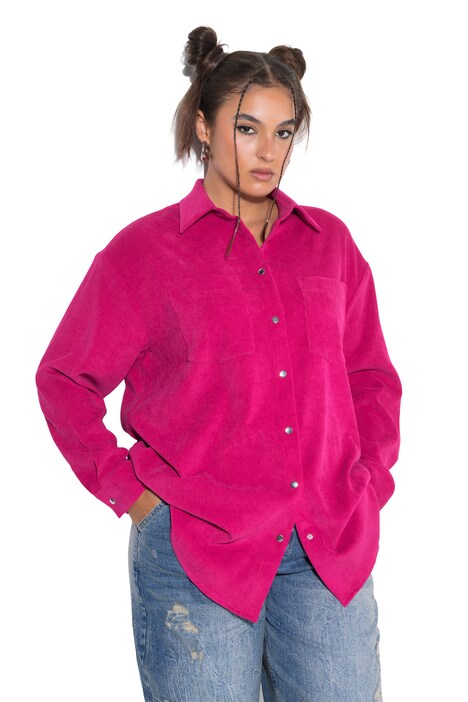 Manšestrová košile, oversize, límeček, dlouhé rukávy