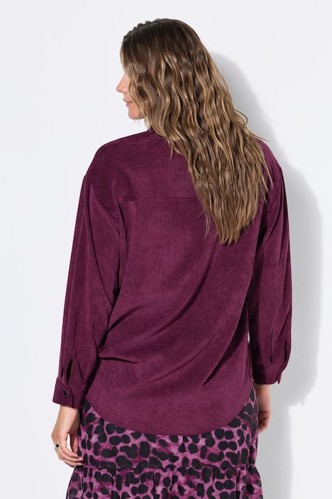 Cord-Hemd, Stretch, oversized, Hemdkragen, Langarm