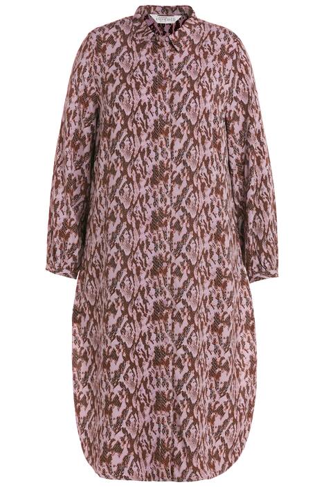 Dlouhá halenka, límeček, dlouhé rukávy, postranní rozparky, hadí potisk