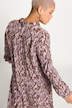 Longbluse, Hemdkragen, Langarm, Seitenschlitze, Snake Print