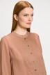 Tuxedo Inset Button Front Ramie Blouse
