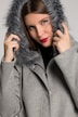Cappotto con lana, coulisse in vita e pelliccia sintetica staccabile