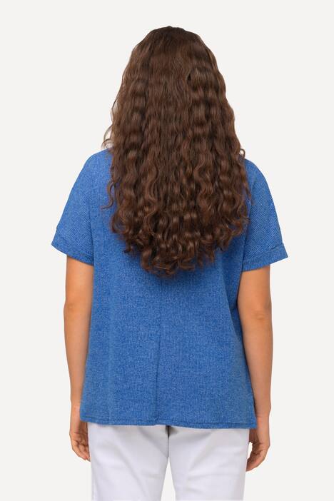 Short Sleeve Oversized Fit Ribbed Sweater