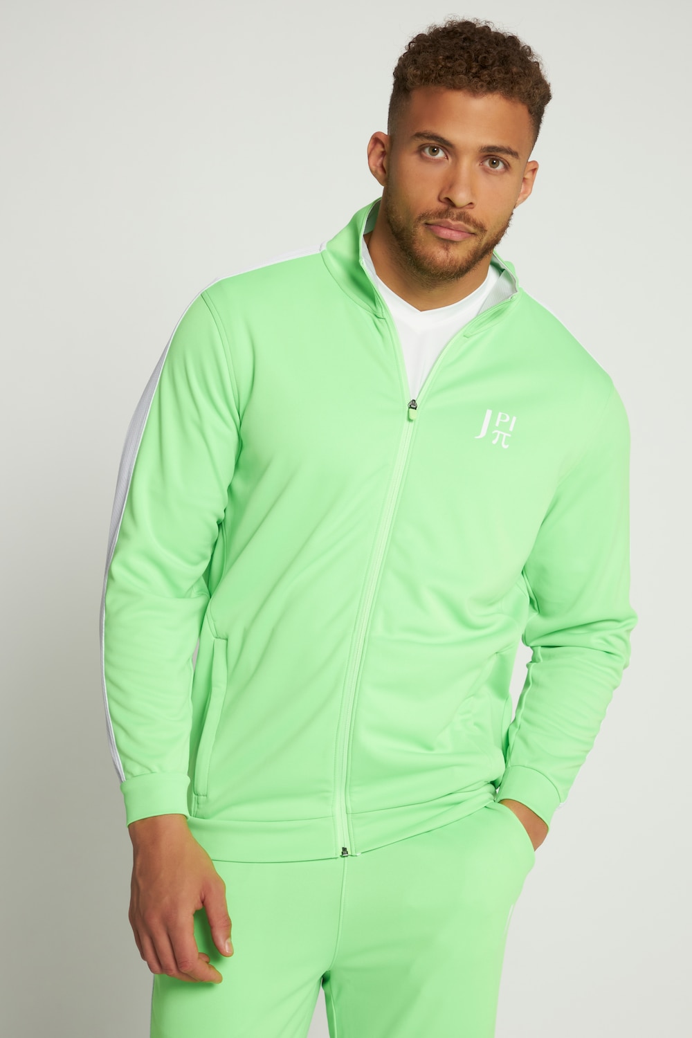 Grote Maten JAY-PI trainingsjackmale, groen, Maat: L, Polyester, JAY-PI