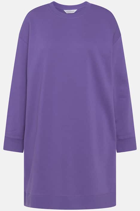 Sweatkjole, oversized, midilængde, rund hals, lange ærmer