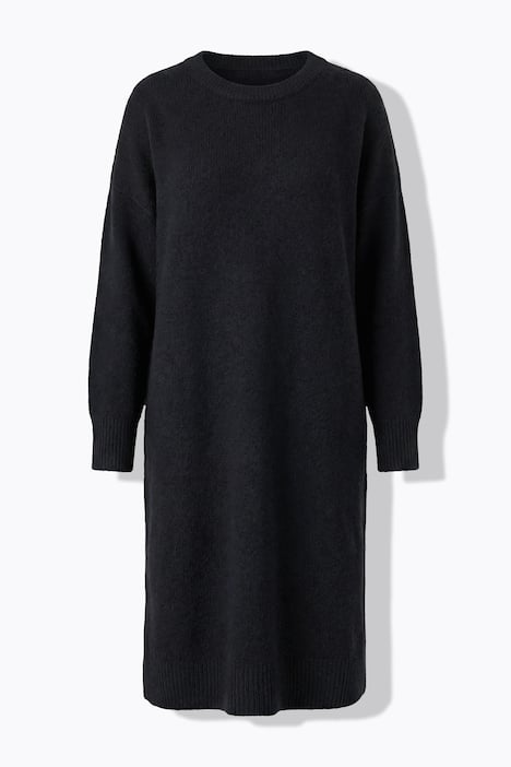 Strickkleid, oversized, Midikleid, Rundhals, Langarm