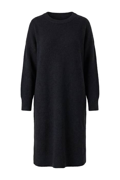 Úpletové šaty, oversize, midi délka, kulatý výstřih, dlouhé rukávy