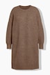 Úpletové šaty, oversize, midi délka, kulatý výstřih, dlouhé rukávy