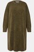 Dzianinowa sukienka, oversize, sukienka midi, długi rękaw, okrągły dekolt