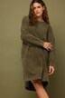 Dzianinowa sukienka, oversize, sukienka midi, długi rękaw, okrągły dekolt