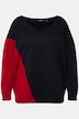 Pullover, Colorblocking, Oversized, V-Ausschnitt, Langarm