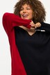 Pullover, Colorblocking, Oversized, V-Ausschnitt, Langarm