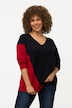 Pullover, Colorblocking, Oversized, V-Ausschnitt, Langarm