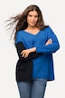 Pullover, Colorblocking, Oversized, V-Ausschnitt, Langarm