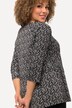 Bluzka, wzór w pióra, krój trapezowy, dekolt w szpic, rękaw 3/4