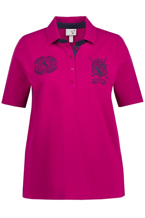 Polokošile, Classic, otevřený límeček, výstřih do V, barevné akcenty, krátké rukávy