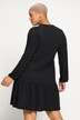 Midikleid, A-Line, Jersey, Rundhals, Langarm