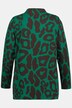 Svetr, leopardí žakár, A střih, stojáček, dlouhé rukávy