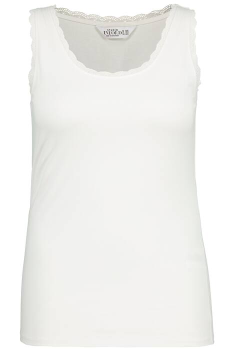 Top, Slim střih, kulatý výstřih, krajkové okraje