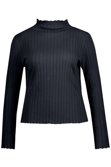 Tričko s dlouhými rukávy, Slim střih, žebrovaný žerzej, stojáček, dlouhé rukávy