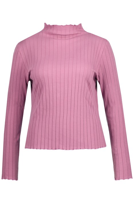 Tričko s dlouhými rukávy, Slim střih, žebrovaný žerzej, stojáček, dlouhé rukávy