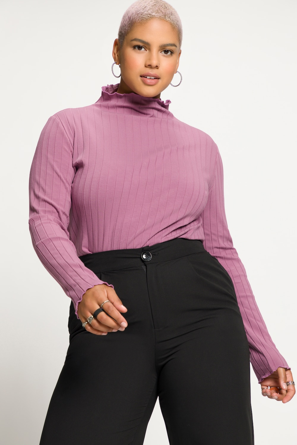 Grote Maten longsleeve, Dames, roze, Maat: 46/48, Katoen, Studio Untold