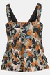 Monkey Print Ruffle Front Lined Tankini Set