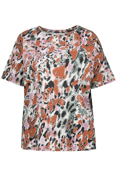 Tričko, oversize, leopardí potisk, kulatý výstřih, krátké rukávy