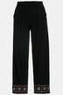 Dzianinowe świąteczne spodnie Rose, szerokie nogawki, elastczny pas