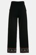 Dzianinowe świąteczne spodnie Rose, szerokie nogawki, elastczny pas