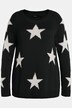Tröja med mjuk stjärna, rund hals och lång ärm