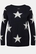 Sweter, puszyste gwiazdy, okrągły dekolt, długi rękaw
