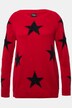 Sweter, puszyste gwiazdy, okrągły dekolt, długi rękaw