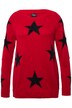 Svetr, flaušové hvězdy, kulatý výstřih, dlouhé rukávy