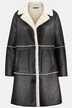 Cappotto invernale effetto shearling dal taglio svasato con similpelle, pelliccia sintetica e revers