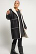 Cappotto invernale effetto shearling dal taglio svasato con similpelle, pelliccia sintetica e revers