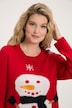 Weihnachtspullover, Schneemann, Rundhals, Langarm